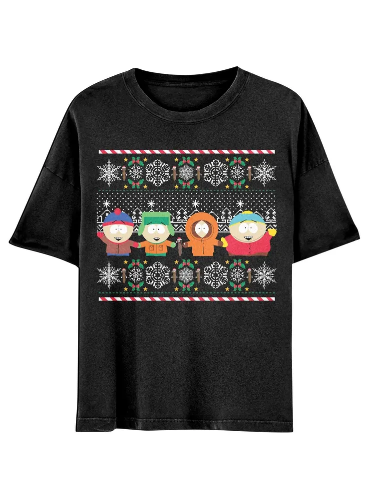 South Park Group Holiday Boyfriend Fit Girls T-Shirt