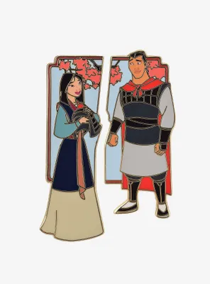 Disney Mulan Li Shang & Mulan Portrait Enamel Pin Set - BoxLunch Exclusive