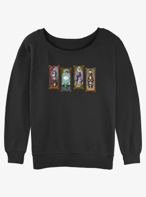 Disney The Haunted Mansion Characters Stretching Portraits Womens Slouchy Sweatshirt