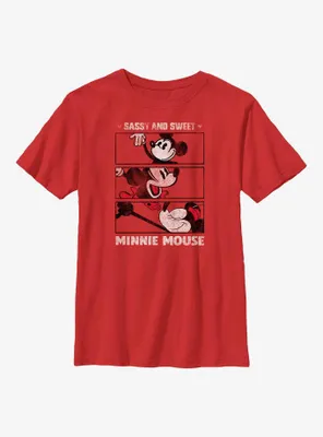 Disney 100 Minnie Mouse Sassy And Sweet Youth T-Shirt