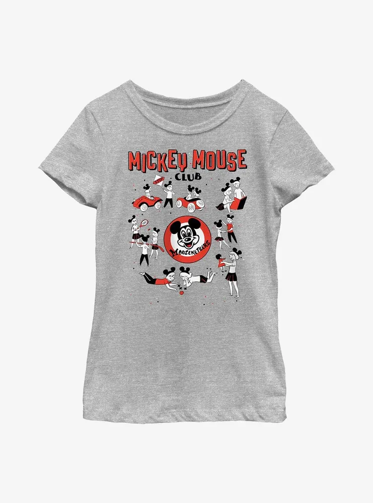 Disney 100 Mickey Mouse Club Montage Youth Girls T-Shirt