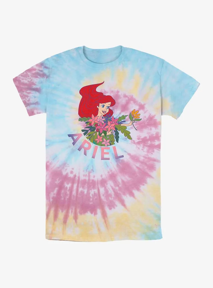Boxlunch Disney 100 The Little Mermaid Ariel Flowers Tie-Dye T-Shirt