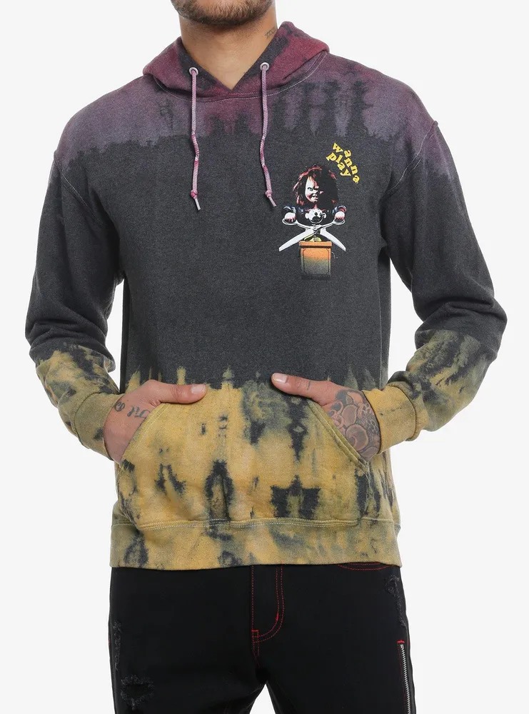 Chucky Collage Print Gradient Dye Hoodie