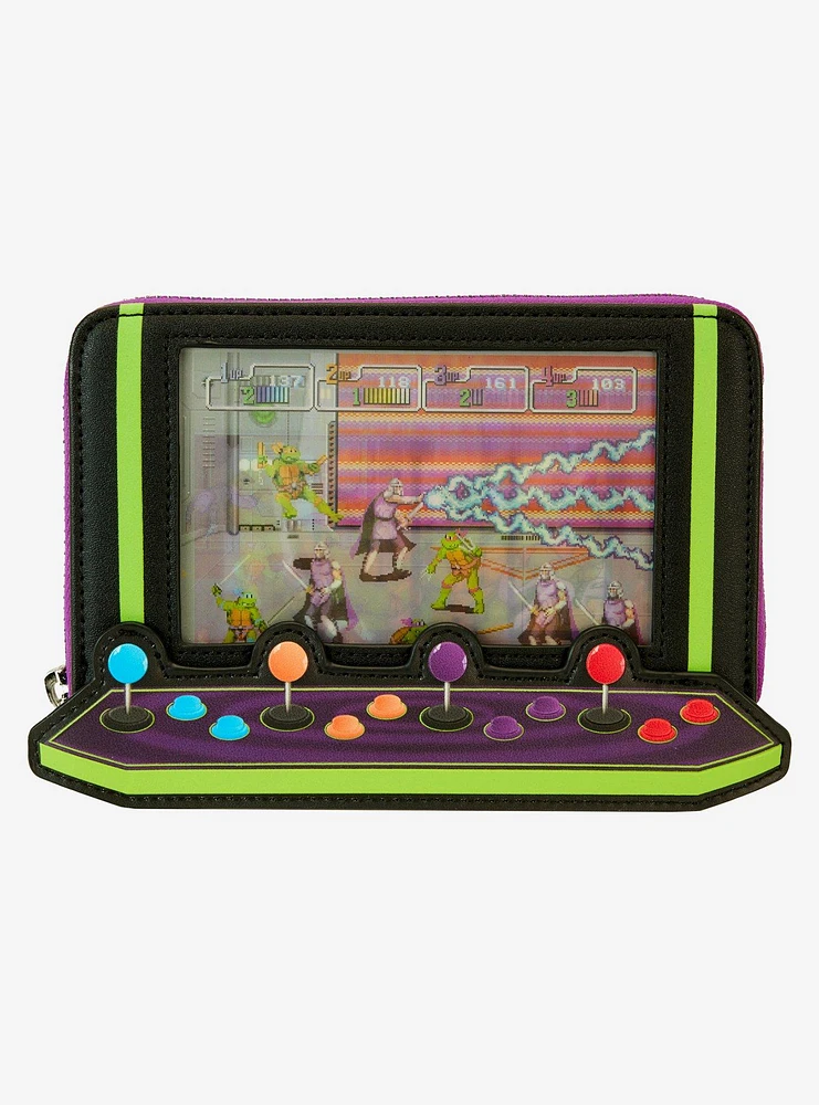 Loungefly Teenage Mutant Ninja Turtles Arcade Game Figural Zip Wallet