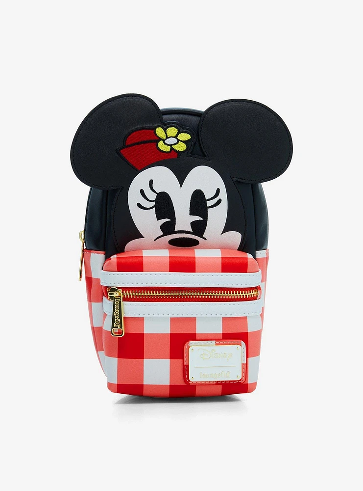 Loungefly Mickey and Friends Minnie Mouse Gingham Crossbody Bag