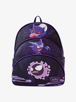 Loungefly Pokémon Gengar Evolution Triple Pocket Mini Backpack