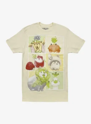 Vegetable Animal Grid T-Shirt By Vegetables Fairy