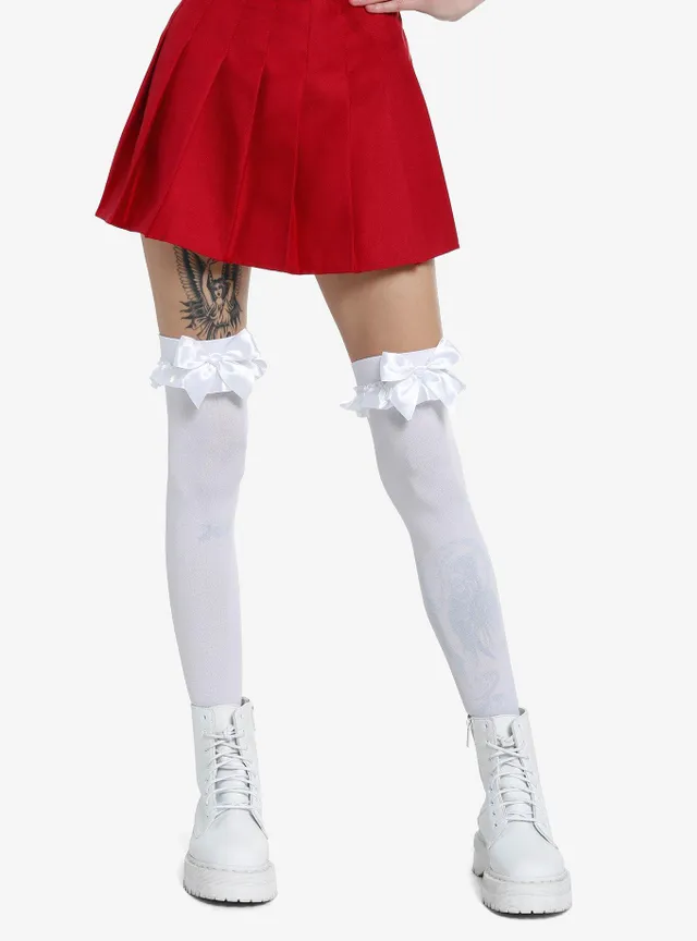 Hot Topic Leg Avenue Reindeer Red & White Stripe Tights