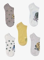 Disney Winnie The Pooh Soft Floral No-Show Socks 5 Pair