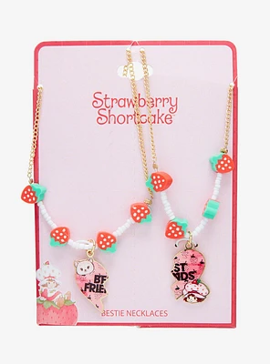 Strawberry Shortcake Heart Strawberry Best Friend Necklace Set