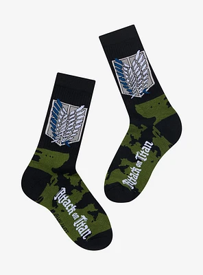 Attack On Titan Green Wash Crew Socks