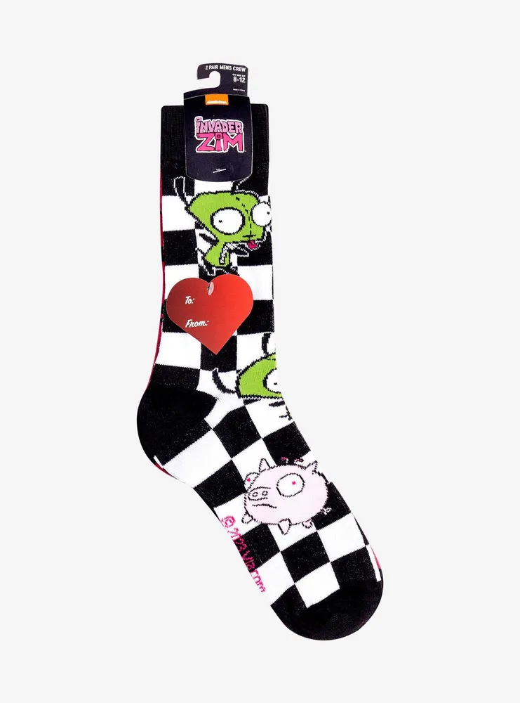 Invader Zim GIR & Pig Crew Socks 2 Pair