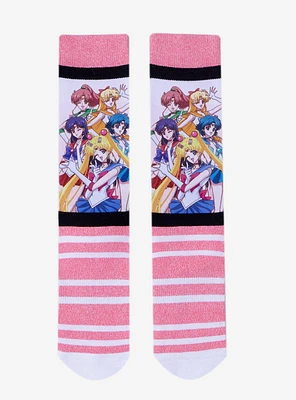 Sailor Moon Crystal Group Stripe Crew Socks