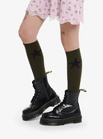 Green & Black Star Knee-High Socks