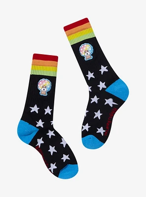 Afro Ken Rainbow Stars Crew Socks