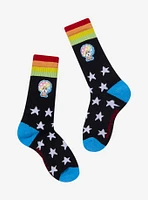 Afro Ken Rainbow Stars Crew Socks