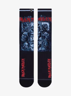 Perri's Iron Maiden Eddie Grid Crew Socks