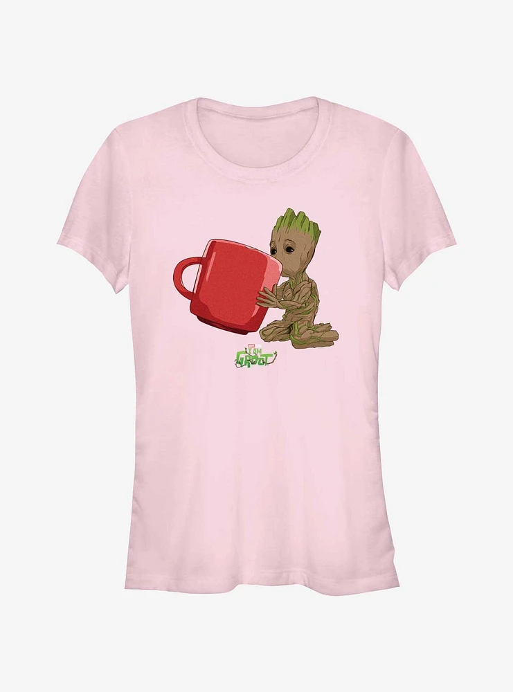 Marvel Guardians Of The Galaxy Groot Drinking Girls T-Shirt