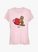Marvel Guardians Of The Galaxy Groot Drinking Girls T-Shirt