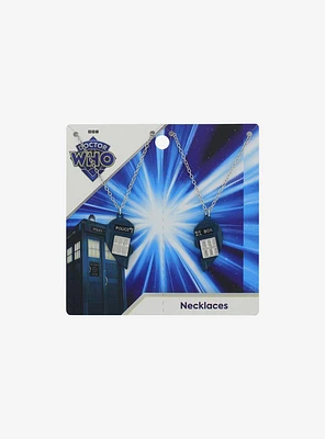 Doctor Who TARDIS Heart Best Friend Necklace Set