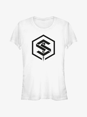 Marvel The Marvels Geometric Saber Logo Girls T-Shirt