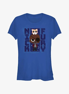 Marvel The Marvels Chibi Nick Fury Girls T-Shirt