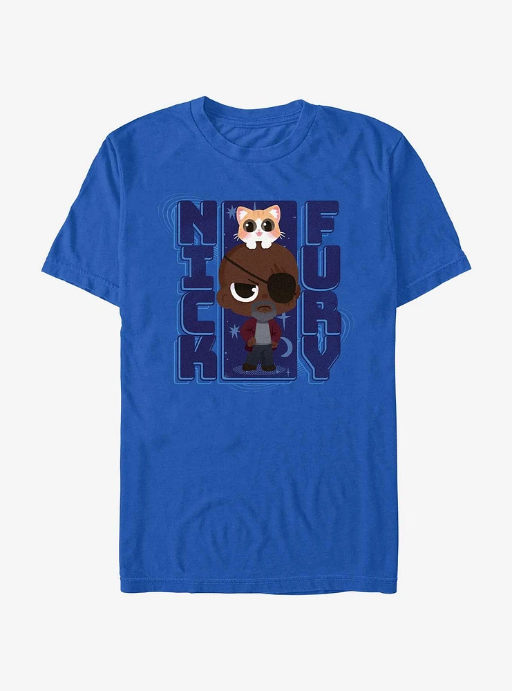 Marvel The Marvels Chibi Nick Fury T-Shirt