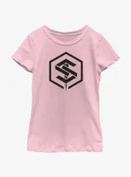 Marvel The Marvels Geometric Saber Logo Youth Girls T-Shirt