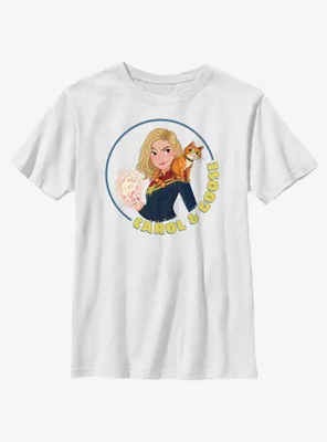 Marvel The Marvels Carol And Goose Youth T-Shirt