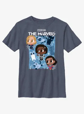 Marvel The Marvels Chibi Heroes Poster Youth T-Shirt