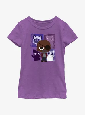 Marvel The Marvels Nick Fury and His Flerkens Youth Girls T-Shirt
