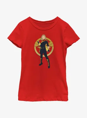 Marvel The Marvels Captain Silhouette Youth Girls T-Shirt