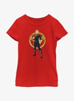 Marvel The Marvels Captain Silhouette Youth Girls T-Shirt