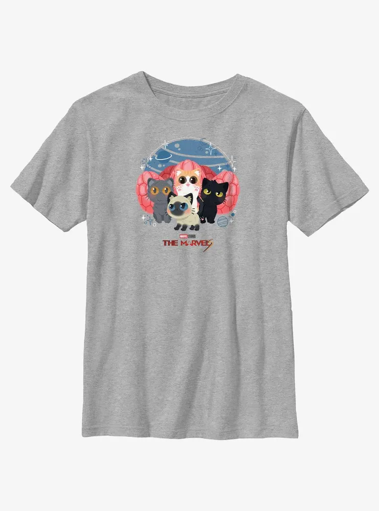 Marvel The Marvels Flerkittens Group Youth T-Shirt