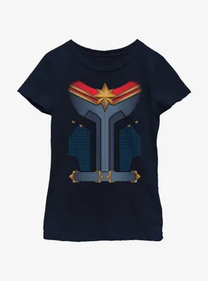 Marvel The Marvels Captain Costume Youth Girls T-Shirt