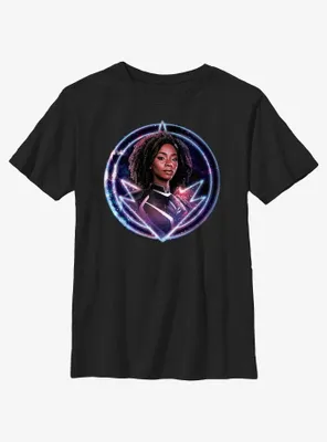 Marvel The Marvels Photon Galaxy Badge Youth T-Shirt