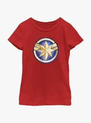 Marvel The Marvels Captain Logo Youth Girls T-Shirt