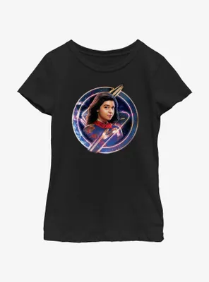Marvel The Marvels Ms. Galaxy Badge Youth Girls T-Shirt