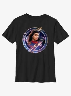 Marvel The Marvels Ms. Galaxy Badge Youth T-Shirt