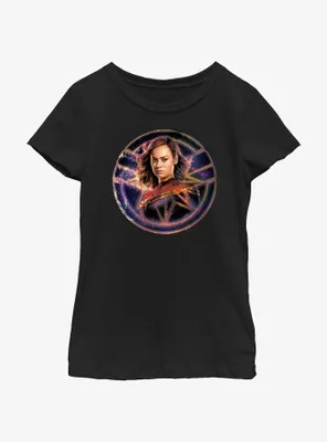 Marvel The Marvels Captain Galaxy Badge Youth Girls T-Shirt