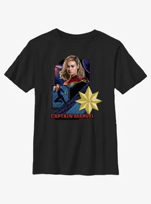 Marvel The Marvels Captain Badge Youth T-Shirt