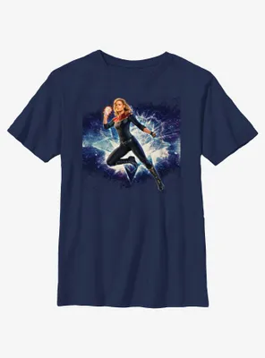 Marvel The Marvels Galactic Hero Captain Youth T-Shirt