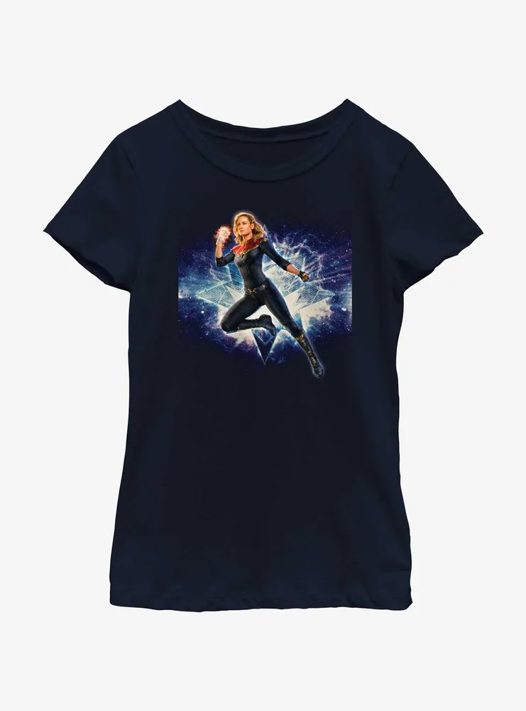 Marvel The Marvels Galactic Hero Captain Youth Girls T-Shirt