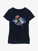 Marvel The Marvels Galactic Hero Captain Youth Girls T-Shirt