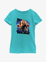 Marvel The Marvels Captain Hero Bust Youth Girls T-Shirt