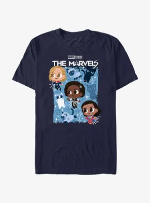 Marvel The Marvels Chibi Heroes Poster T-Shirt