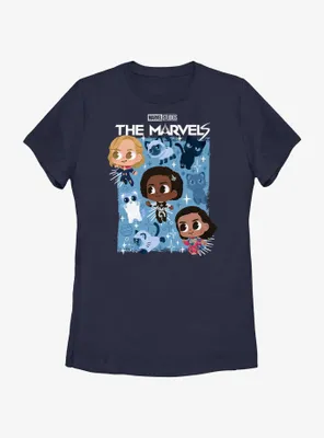 Marvel The Marvels Chibi Heroes Poster Womens T-Shirt