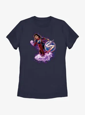 Marvel The Marvels Ms. Hero Pose Womens T-Shirt