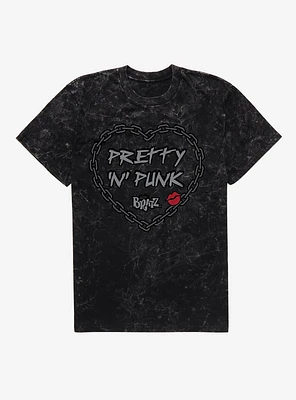 Bratz Pretty N Punk Chain Heart Mineral Wash T-Shirt