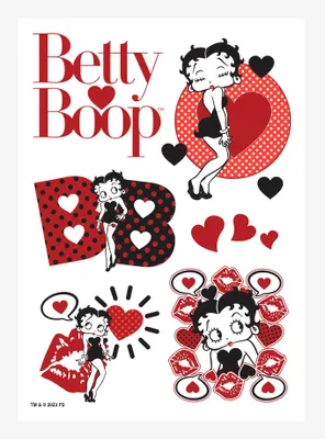 Betty Boop Hearts And Kisses Kiss-Cut Sticker Sheet